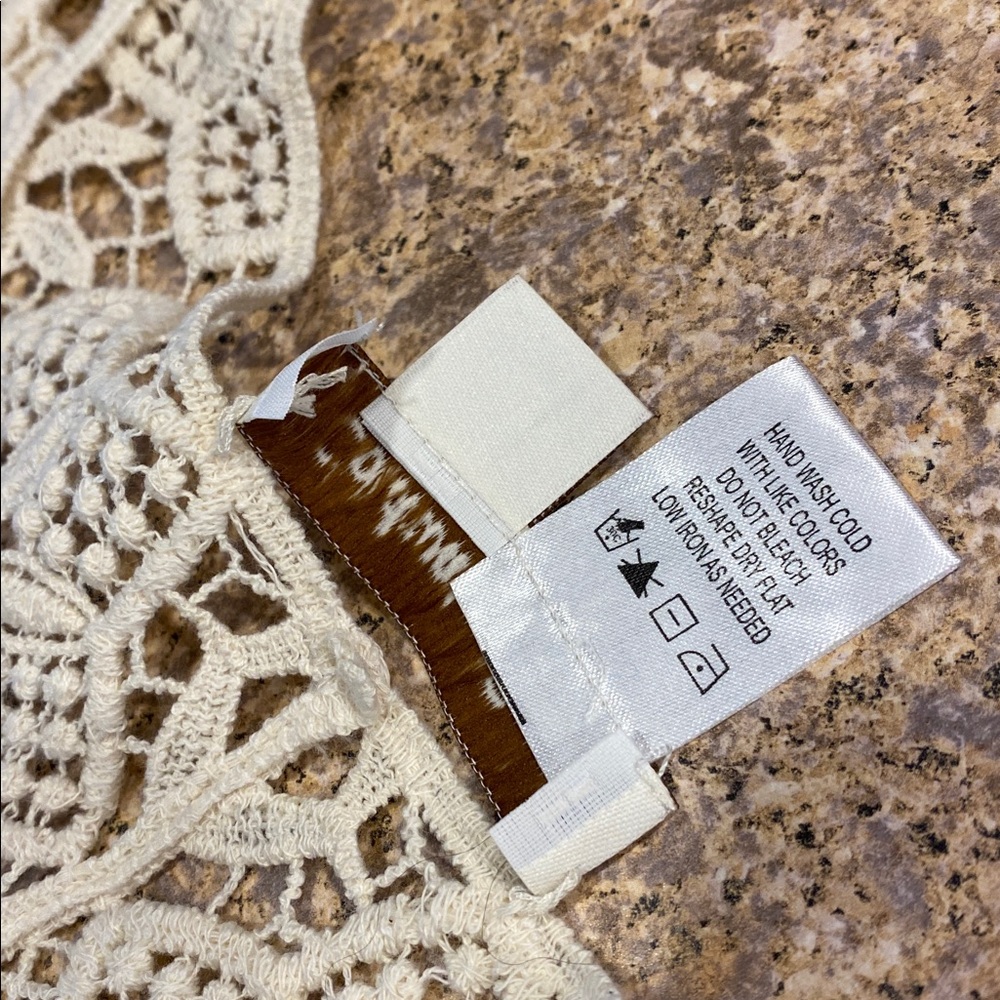 Coldwater Creek Short Sleeve Cream or Off White Open Knit Sweater Top XS/S - Picture 4 of 16